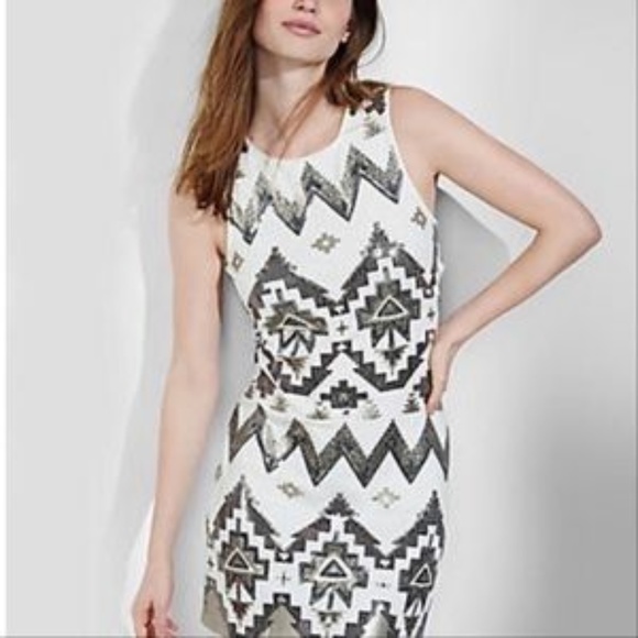 NWT Express Aztec Sequin Dress - Picture 2 of 8